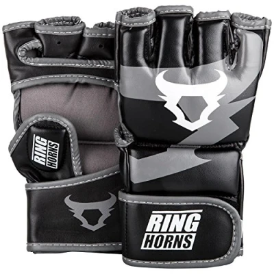 Imagen de Ringhorns Charger Guantes de MMA, Unisex Adulto, Negro/Gris, L/XL