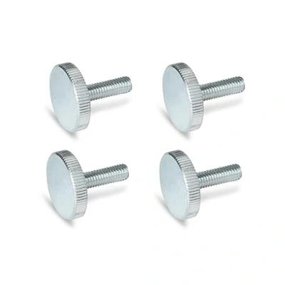Imagen de Ganter Normelemente tornillos moleteados planos (forma baja) DIN 653 M5 16 ZB 4 unidades acero galvanizado Rosca: x