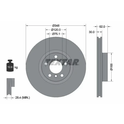 Imagen de TEXTAR PRO+ 92160905 Disco de freno BMW: X6, X5