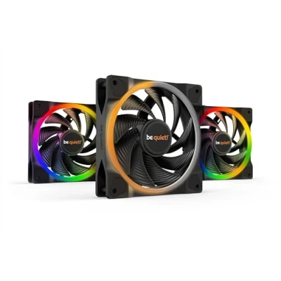 Imagen de be quiet! Light Wings 120mm PWM high speed Triple Pack ventiladores, contiene 3 iluminación ARGB, muchos colores y efectos, 18 LEDs 9 aspas de ventilador optimizadas, silencioso