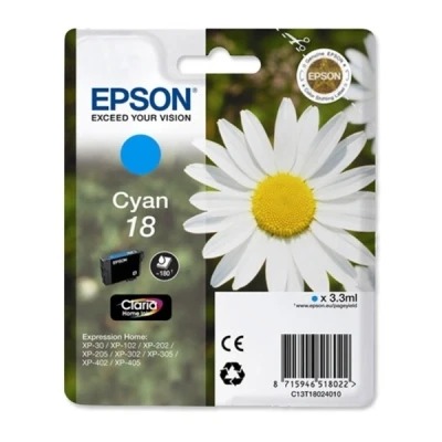 Imagen de Epson C13T18024010 Cartucho de tinta, cian válido para los modelos Expression Home XP 425, 422, 415, 412, 212, 202, 102 Ya disponible en Amazon Dash Replenishment, Normal