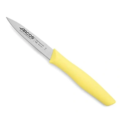 Imagen de Arcos Serie Nova Cuchillo Mondador Hoja de Acero Inoxidable 85 mm Mango Polipropileno Color Amarillo