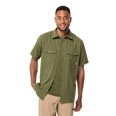 Imagen de Jack Wolfskin Thompson Camiseta para Hombre Camisa de Vestir, Bay Leaf Check, S