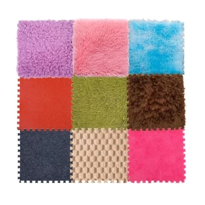 Imagen de Tapetes Sensoriales Entrelazados Tapete De Juego Texturizado, Piso Baldosas Sensoriales, Espuma Rompecabezas Felpa Suave para Actividades, Losetas Alfombr(Size:9 Textures)