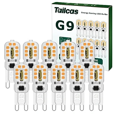 Imagen de Bombillas LED G9 de 3w, Equivalente 30W Lampara Halógena, 16 Mechas luz LED, Ángulo Haz 360, No Regulable, Sin parpadeo, 300LM AC220V 240V, Pack 10 Unidade (Blancas Cálidas 3000K)