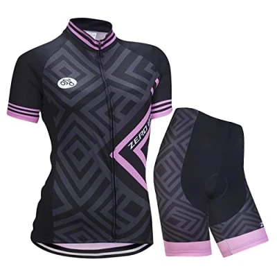 Imagen de Kit de Manga Corta Jersey Ciclo Bici del Camino para Mujer, Conjunto Ropa Al Aire Libre Transpiración La Bicicleta, XL, 0012