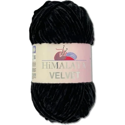 Imagen de Himalaya 90011 Ovillo de lana delfín (100 g, 40 colores a elegir), color negro