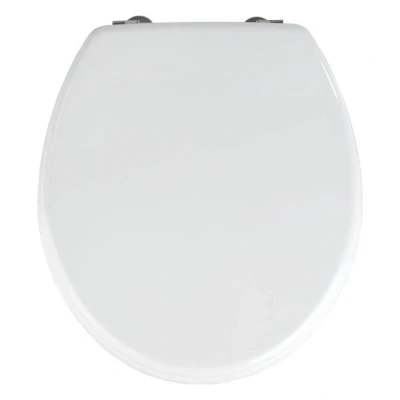 Imagen de Wenko Prima Asiento de Inodoro Adecuado para cisternas con sujeción Metal, Material Cromo y MDF, Color Blanco