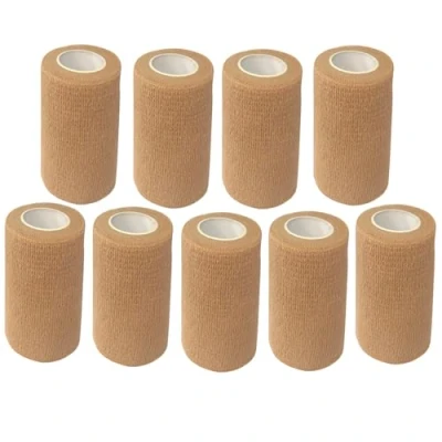 Imagen de ANAMPION Venda Cohesiva 9 Pack 7.5cmX4.5M Cinta Bendaje Adhesiva Vendaje Autoadhesivo Deportiva Tape Cohesivo para Muñeca Dedos Lesiones Deportivas,Hinchazón (Color de la Piel 9)