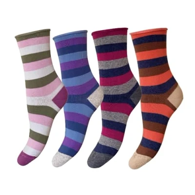 Imagen de 4 pares de calcetines cortos para mujer, cálido algodón Made en Italia, talla única