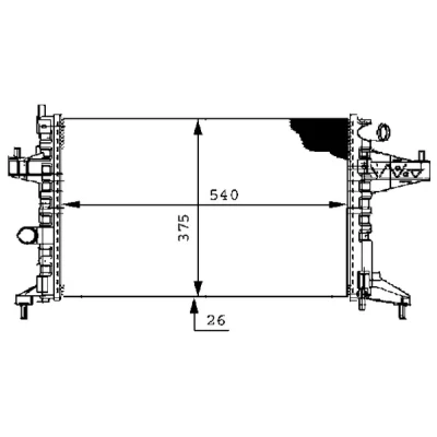 Imagen de MAHLE ORIGINAL CR 389 000S Radiador, refrigeración del motor para vehículos con/sin climatización 540 378 23 Aletas unidas mecánicamente