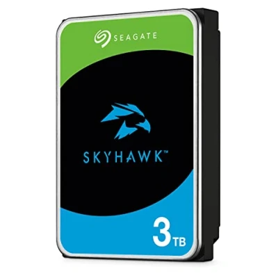 Imagen de Seagate SkyHawk, 3 TB, Disco Duro Interno de Vigilancia, HDD, 3,5&quot; SATA 6 GB/s, Caché 64 MB, DVR, Sistema cámaras seguridad NVR y años servicios Rescue (ST3000VX010)