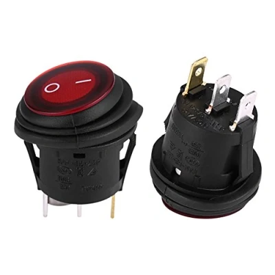 Imagen de Keenso 2 interruptores de palanca LED, interruptor ON/OFF 12 V, 20 A, 3 pines, impermeable, para coche, barco, camión