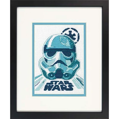 Imagen de Dimensions 70 65193 Star Wars Stormtrooper Kit de punto cruz, color blanco, 14 unidades, 12,7 x 17,8 cm