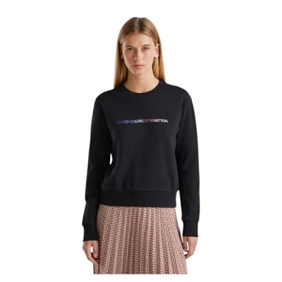 Imagen de United Colors of Benetton WITH LOGO Print Sudadera, Mujer, Talla: XL, Black