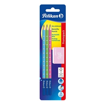 Imagen de Pelikan Silverino 819572 Juego de lápices y gomas borrar pastel, 1 unidad