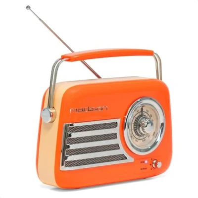 Imagen de Madison FREESOUND VR40OR Radio vintage 30W a batería larga Bluetooth, USB &amp; FM Naranja Vintage, nostalgia, retro