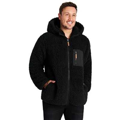 Imagen de CityComfort Sudaderas Hombre con Cremallera, Sudadera Suave de Polar Sherpa (Negro, L)