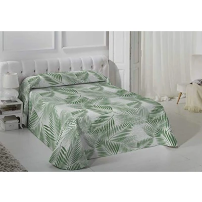 Imagen de VIALMAN Colcha Bouti Ligera Sofia 30 para Cama Individual de 105 cm Tamaño 200x270 cm, Color Verde