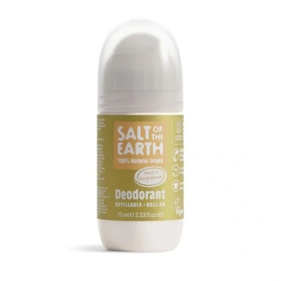 Imagen de Natural Deodorant Roll On by Salt of the Earth, Neroli &amp; Orange Blossom Refillable, Vegan, Long Lasting Protection, Leaping Bunny Approved, Made in UK 75ml
