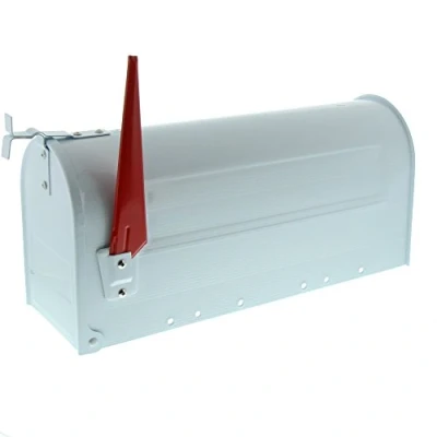 Imagen de BURG WÄCHTER Buzón americano, U.S. Mailbox con bandera abatible sin placa para nombre, Acero, US Box 891 W, Blanco (similar a RAL 9016)