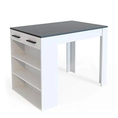 Imagen de Vicco Mesa de Bar Repose, Antracita/Blanco, 67 x 100 cm
