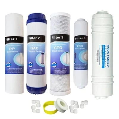 Imagen de Depurtek Kit 4 filtros y Membrana 75 GPD en linea osmosis inversa Hidrotek Depuragua MOON