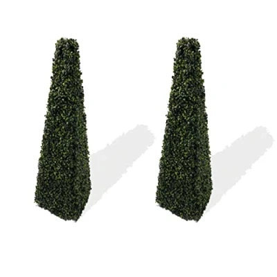 Imagen de Best Artificial Obelisco piramidal de 3 pies boj árboles topiarios Protección UV (2)