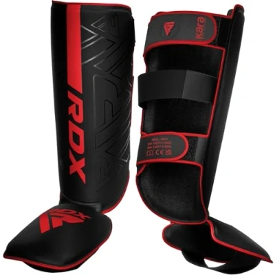 Imagen de RDX Espinilleras Kick Boxing Muay Thai MMA Protección, Maya Hide Cuero Kara Espinilla Empeine Artes Marciales Entrenamiento Boxeo Sparring BJJ Kárate y Combate Training Pierna Protector
