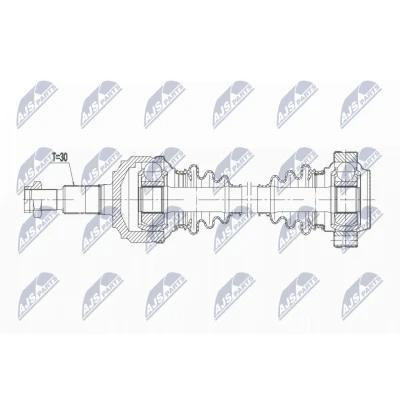 Imagen de NTY NPW VW 186 Árbol de transmisión Eje trasero 737 PORSCHE: Cayenne, VOLKSWAGEN: Touareg I