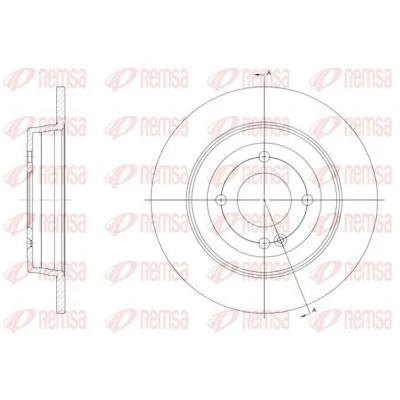 Imagen de REMSA 61570.00 Disco de freno Eje trasero 262, 262 10 4 macizo con tornillos KIA: RIO 3, HYUNDAI: i20 II Hatchback, Coupé