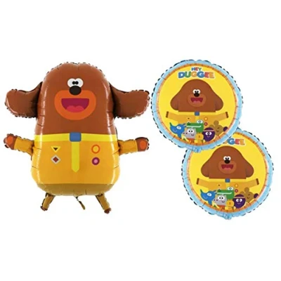 Imagen de Toyland® Paquete de 3 Globo Redondo Hey Duggee and The Squirrels 2 x 18 + 1 25 Pulgadas Tamaño Gigante Globos Aluminio con carácter