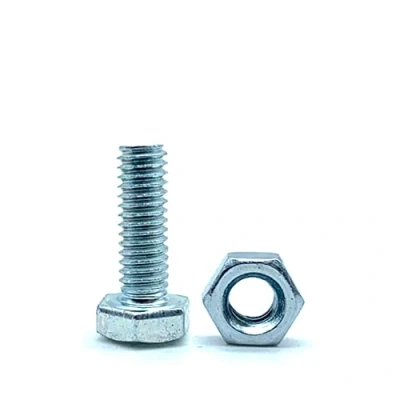 Imagen de DOJA Barcelona Tornillos Con Tuerca 50 Hexagonales Tuercas M5x20mm en Acero Galvanizado y Tuercas, Tornillo Roscado Tuerca, Pernos Cabeza Hexagonal