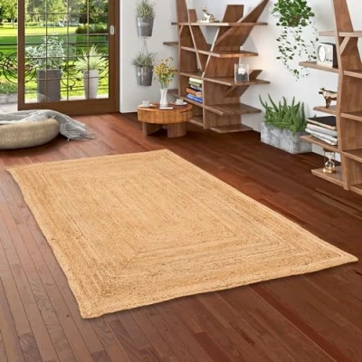 Imagen de Nele Alfombra de Fibra Natural Yute Hecha a Mano 5 Tamaños