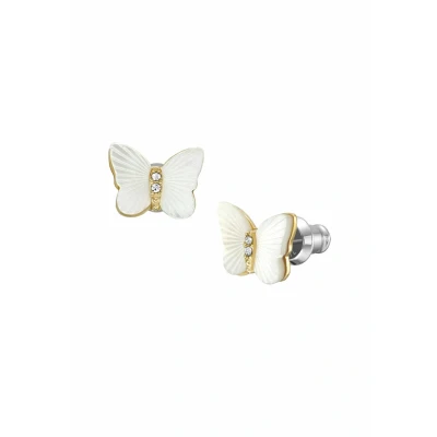 Imagen de FOSSIL Pendientes de Acero Inoxidable o Semi Preciosos para Mujer con Cierre Lock Back, Blanco