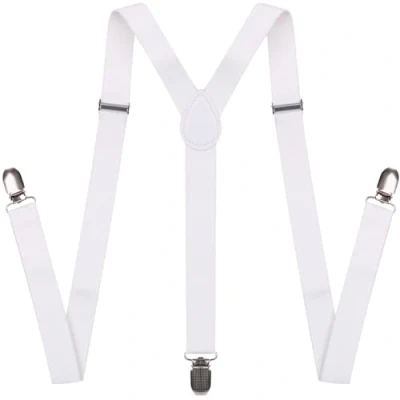 Imagen de NestNook tirantes para hombre de 1 pulgada ancho, ajustables en forma Y, comodidad transpirable hombres y mujeres, blanco, Talla única