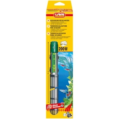 Imagen de Sera 8740 Normalmente Calefactor 200 W (para litros) Calidad con schockresistentem Cristal de Cuarzo, precisión Circuito Seguridad y Protector