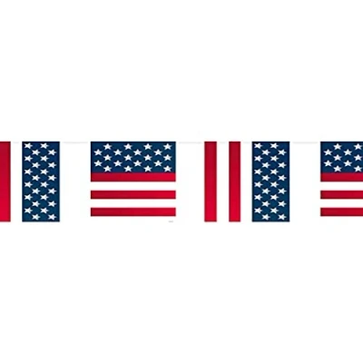 Imagen de Bandera de USA Guirnalda para Temática Fiesta 10 Metros Multicolor