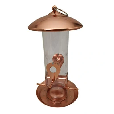 Imagen de Dehner Natura Manon Comedero para Aves Silvestres (diámetro 16 cm, Altura 30 Metal/plástico), Color Cobre