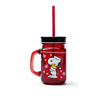 Imagen de Excelsa, Taza con pajita Peanuts, 0,5 l, vidrio