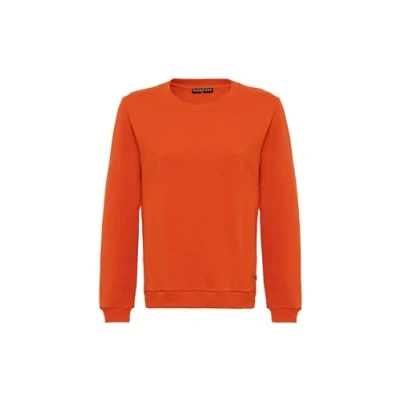 Imagen de Redbridge Sudadera básica Jersey clásico con cuello redondo Estilo casual, naranja, M