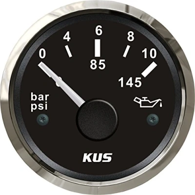 Imagen de KUS warranted aceite combustible Medidor de presión 0 10bar 145PSI con retroiluminación 12V/24V 52mm (2&quot;)