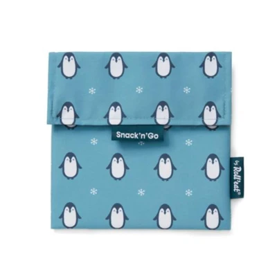 Imagen de Roll&#039;eat ® Porta Sandwich Reutilizable, Bolsa Ecológica sin BPA, Bocadillo de Color Penguin Snack&#039;n&#039;Go Animals