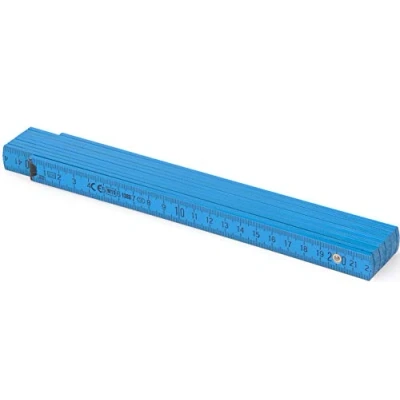 Imagen de Metrie™ BL52 Holz Zollstock/Zollstöcke 2m langer Gliedermaßstab, MaßstabMeterstab mit Duplex Teilung Hellblau PAN Process Blue