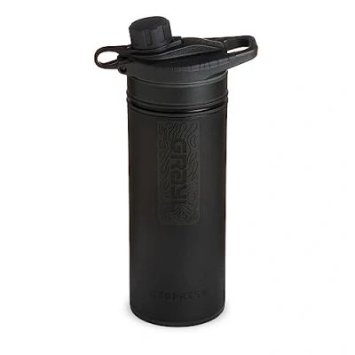 Imagen de GRAYL GeoPress 710ml Filtro de Agua para exteriores potable I Elimina el 99,99% todas las bacterias y virus Perfecto camping, supervivencia viajes (Covert Black)