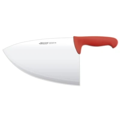 Imagen de Arcos Cuchillo Carnicero Cleaver Hoja Acero Inoxidable 11&quot; Mango Polipropileno Plateado istema Identificación Color Resistente y Higiénico erie 2900 Rojo
