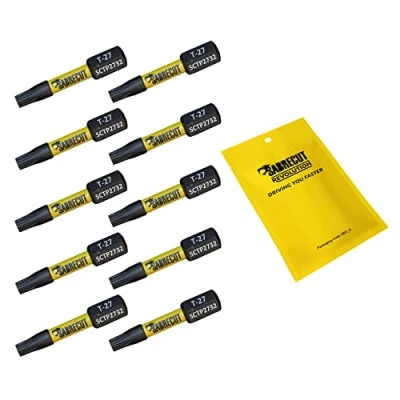 Imagen de 10 x SabreCut SCTP2732_10 32 mm T27 TX27 Torx A prueba de manipulaciones Juego puntas destornillador impacto magnético seguridad Compatible con Dewalt Milwaukee Bosch Makita y más