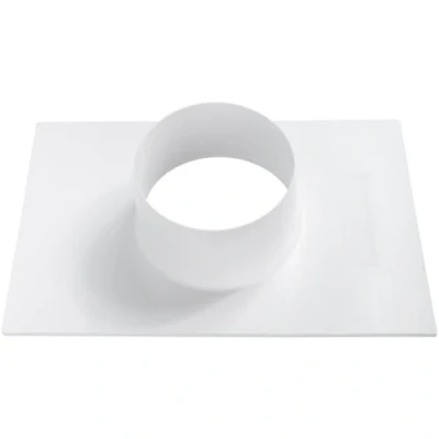 Imagen de Vent Systems Conector de conducto ventilación aire 100 mm (10 cm) con brida recta, tubo plástico para refrigeración HVAC.