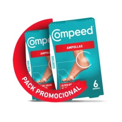 Imagen de COMPEED Ampollas Surtido, Apósitos Hidrocoloides Contra Rozaduras, Pack 2 x 6 uds.