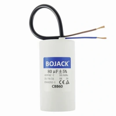 Imagen de BOJACK CBB60 80uf 450V 50/60HZ Condensador de arranque motor, funcionamiento del SH Condensadores, supresión, con alambre